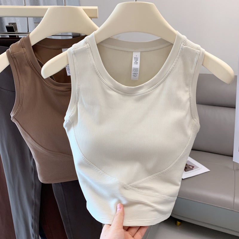 Great To Wear, Fixed Breast Pad Yoga Vest, All-In-One Tight-Fitting Slimming Bra, I-Shaped Beautiful Back Sports Bra - Image 2